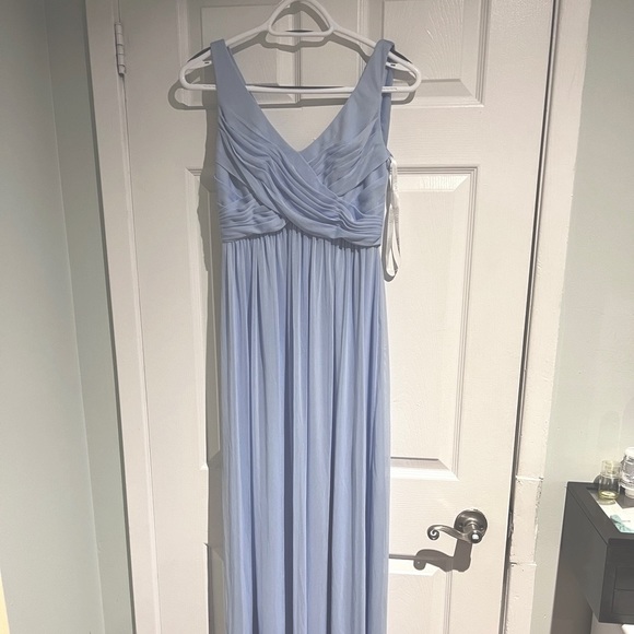 David's bridal long mesh dress with cowl back detail - Picture 2 of 3